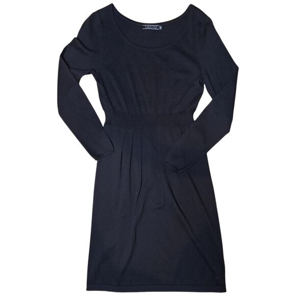 Peruvian Connection Modal Pima cotton blend knit sweater dress black Pleated s - Picture 1 of 7